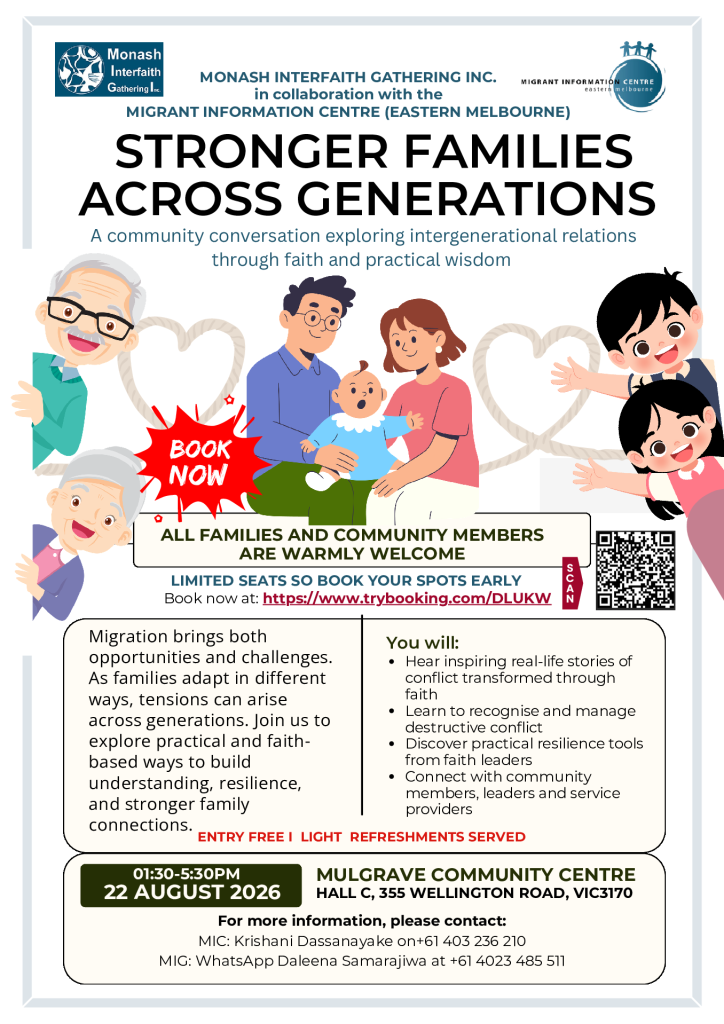 Stronger Families flyer for Booking